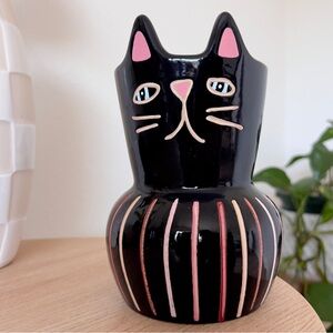 Family Black Cat Ceramic Outdoor Planter Black - Threshold™